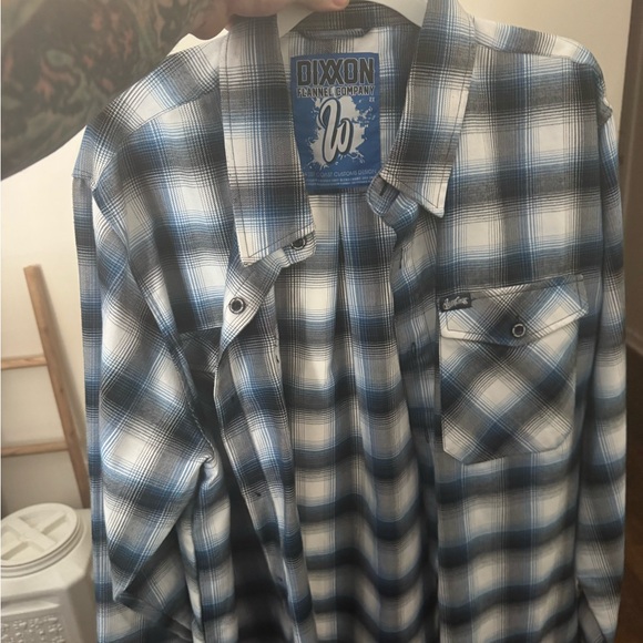 DIXXON Blue and Black Plaid Flannel - Picture 2 of 2